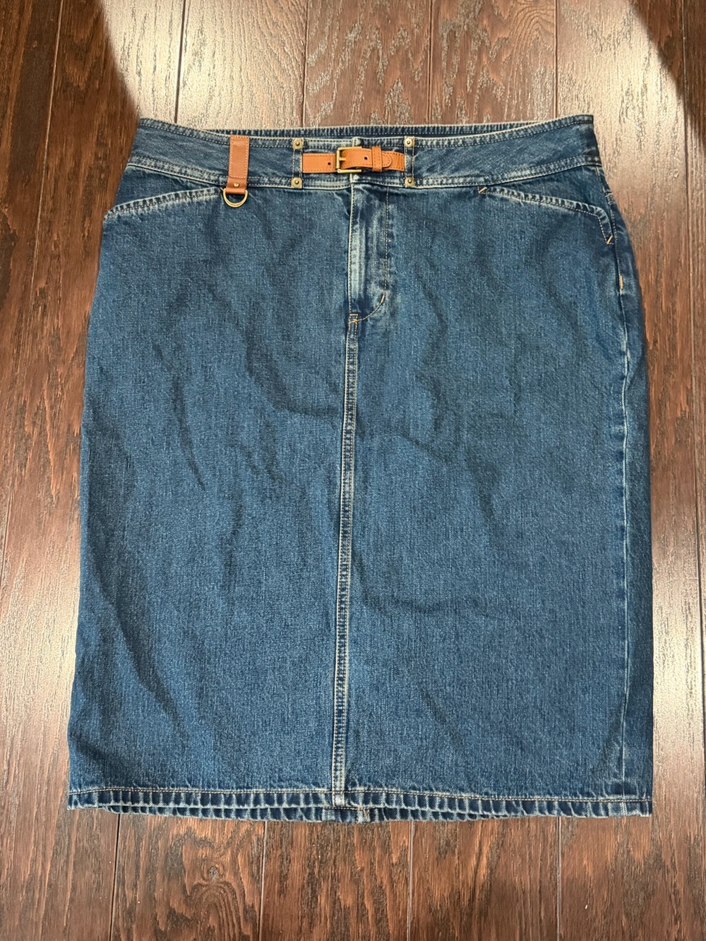 Ralph Lauren Jeans Co Denim Skirt Women Size 12 Blue Rodeo Coastal Cowgirl NEW